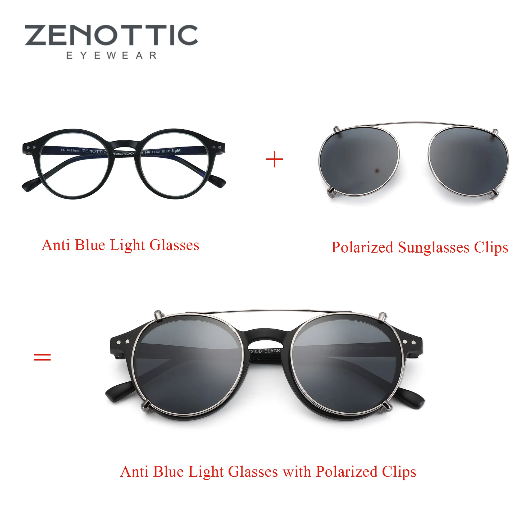 Top Trends: ZENOTTIC Steampunk Style Glasses (Anti Blue Light Blocking Eyewear) + Clip Lenses（Polarized Sunglasses Clips）for Women Men 2024 Shoppable Styles