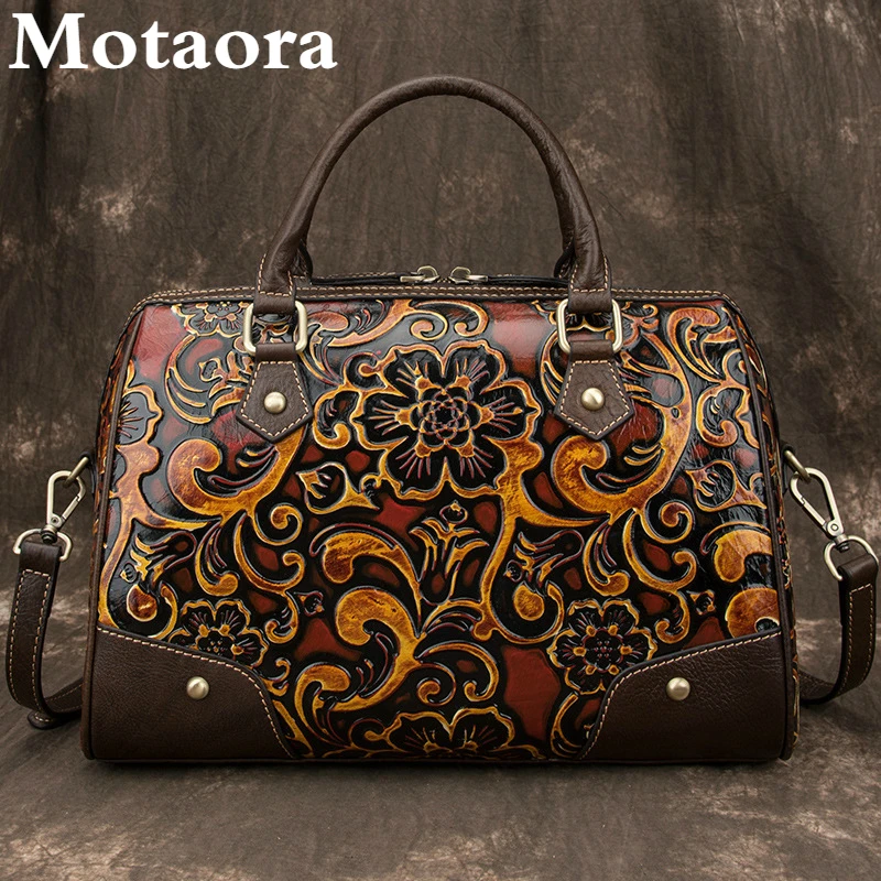 Top Trends: Motaora Women&#039;s Bag Female Luxury Bag Genuine Leather Retro Hand Bags For Women Handmade Embossing Shoulder&amp;Crossbody Bags 2024 Shoppable Styles