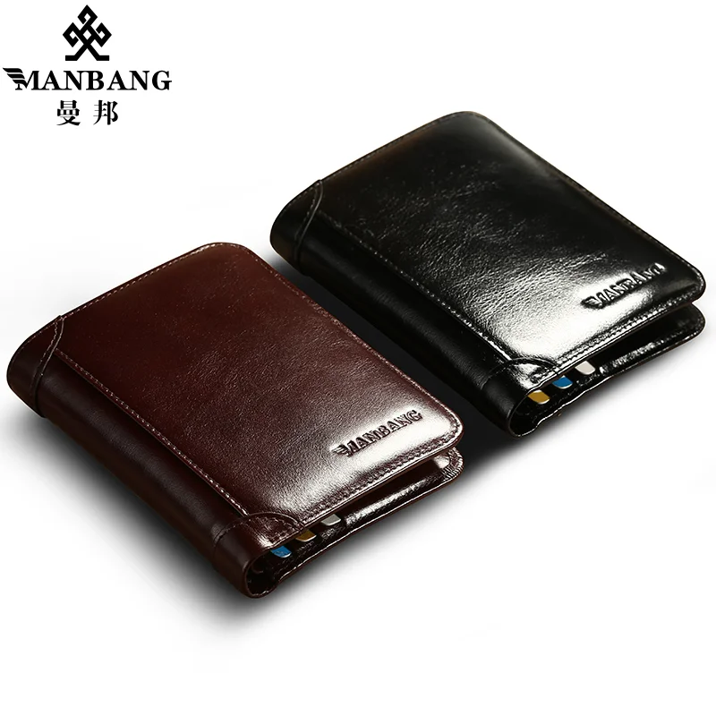 Top Trends: ManBang Classic Style Wallet Genuine Leather Men Wallets Short Male Purse Card Holder Wallet Men Fashion High Quality Shoppable Styles