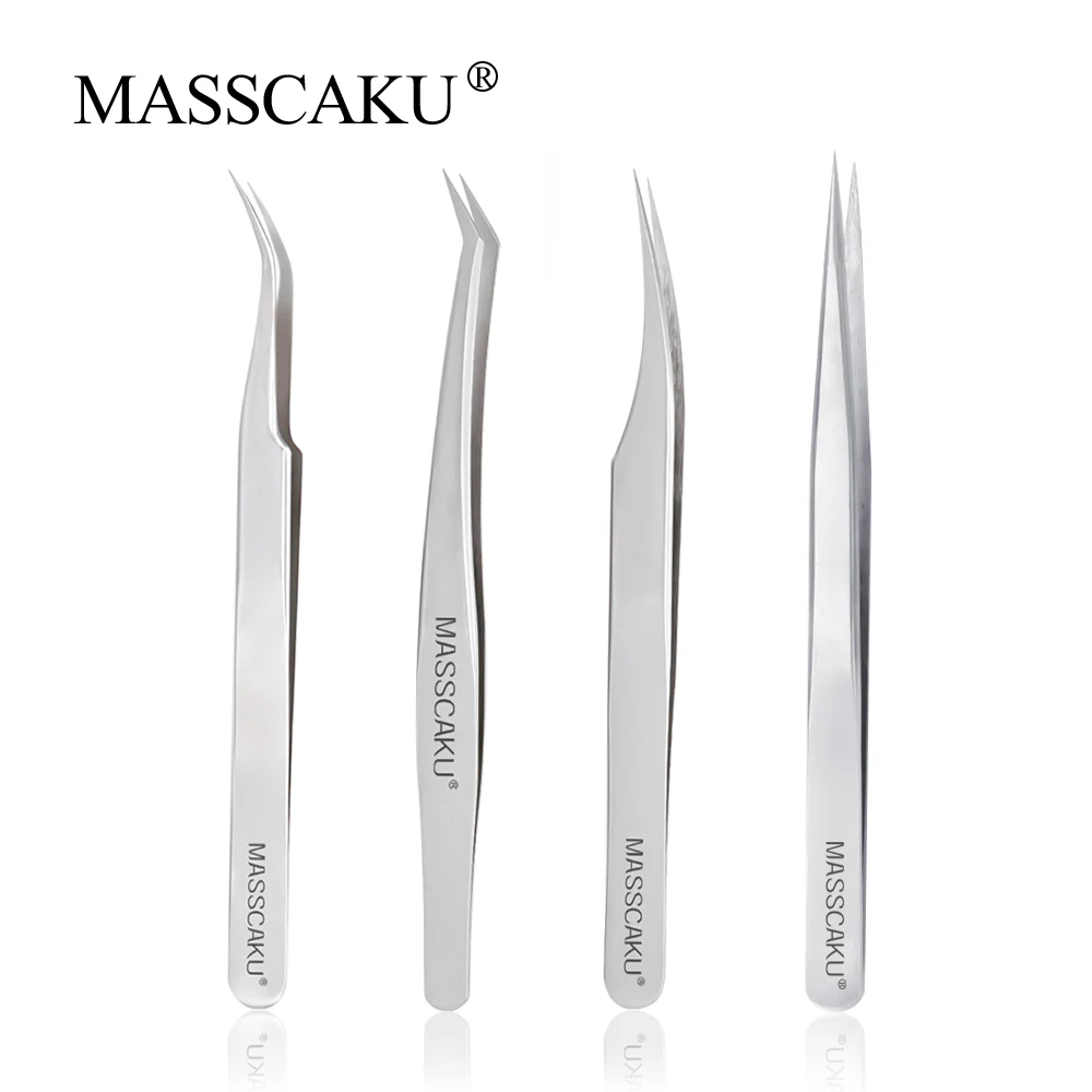 Top Trends: Wholesale Masscaku Straight Curved Premium Eyelashes Tweezers Anti-static Professional Eyelash Extensions Tweezers Supplies Shoppable Styles