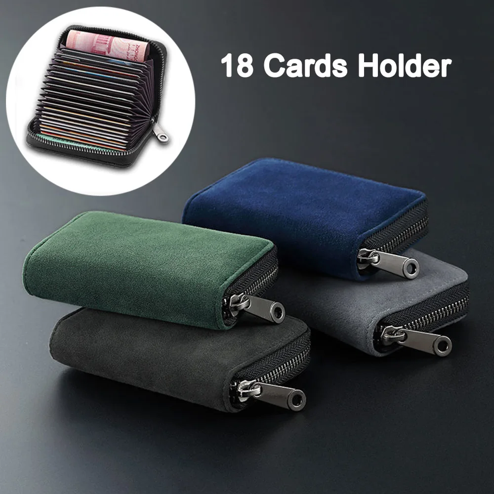 Top Trends: Frosted Leather Multi-card Slot Cards Holders Wallets High-end Women Men Business Credit ID Card Organizer Zipper Coin Pouch Shoppable Styles