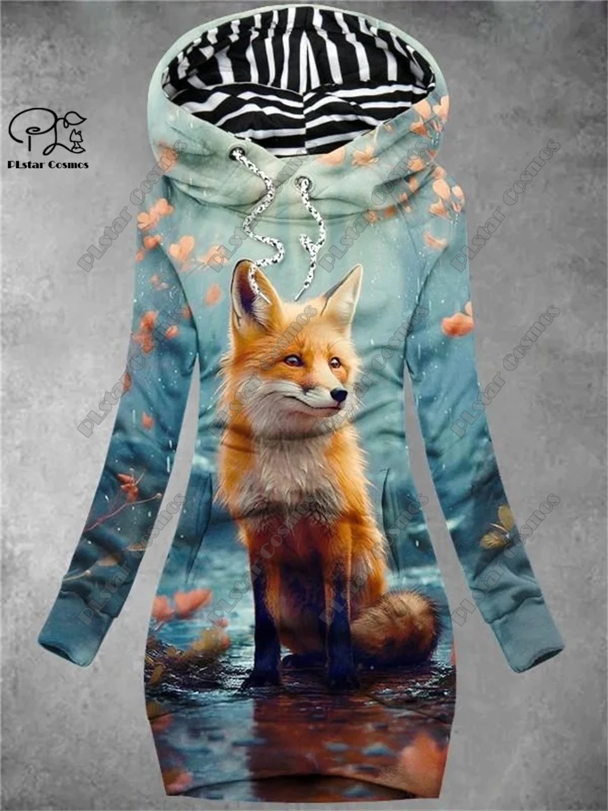 Top Trends: PLstar Cosmos 3D Printed Women&#039;s Long Sweatshirt Dress Animal Series Cute Fox Pattern Casual Slimming Series Shoppable Styles