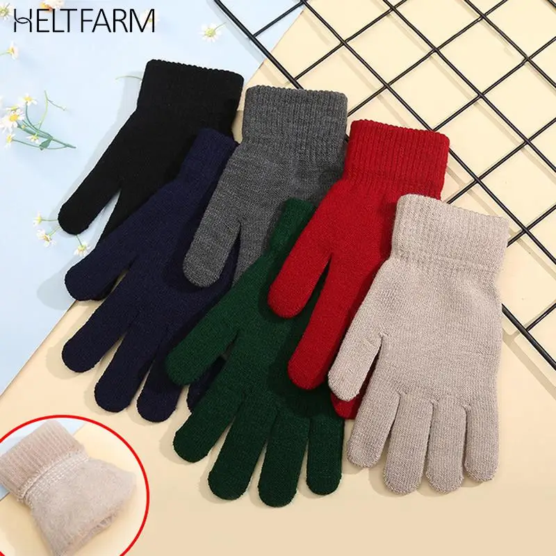 Top Trends: Winter Knitted Gloves Men Women Touch Screen Cold-proof Warm Full Finger Gloves Korean Style All-match Cycling Wool Gloves Shoppable Styles