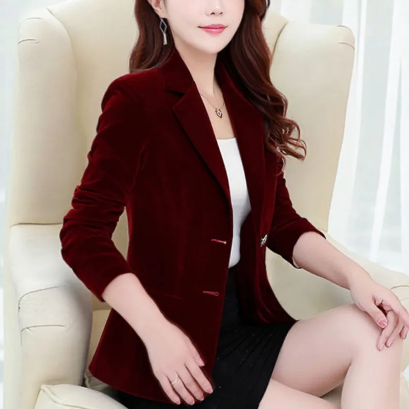 Top Trends: Women&#039;s Autumn And Winter New Fashion Elegant Solid Color Lapel Button Casual Versatile Long Sleeved Slim Fit Short Suit Jacket Shoppable Styles