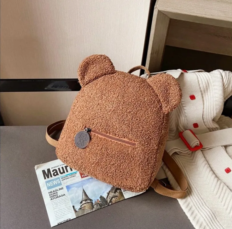 Top Trends: Cute Plush Backpack Fleece Bear Shaped Shoulder Bag For Girls Small Casual Shoulder Daypack Fashion Handbag Kids School Bag Shoppable Styles