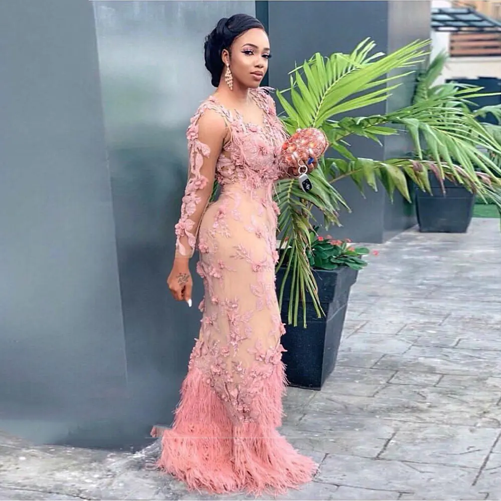 Top Trends: African Bride Pink Evening Dresses Women Mermaid Sweetheart Sequins Wedding Party Dress Vestidos Fiesta Gala Robe Prom Gowns Shoppable Styles