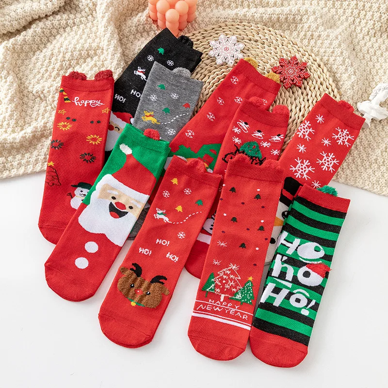 Top Trends: Christmas Cartoon Animal Socks Santa Claus Snow Elk Snowman Christmas Tree Socks Fun Socks Cute Family Children Christmas Gifts Shoppable Styles