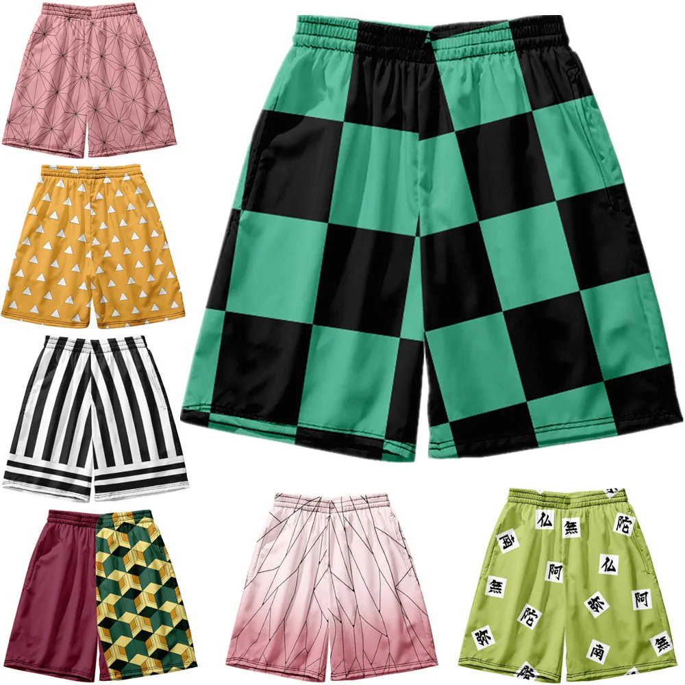 Top Trends: Beach Shorts With Pocket Men Costume Kamado Tanjirou Anime Harajuku Jogging Pants Quick Dry Shorts Shoppable Styles