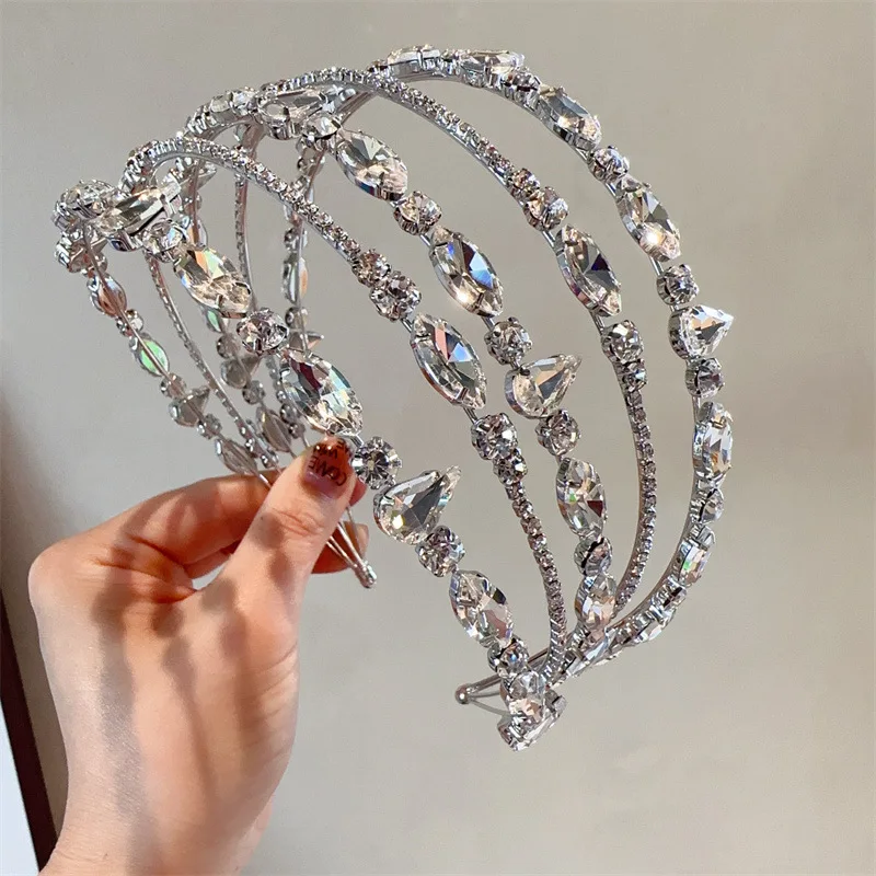 Top Trends: Big Crystal Hairbands For Women Korea Headband For Girls Hair Accessories Hair Band Floar Crown Headbands Head Wrap Shoppable Styles