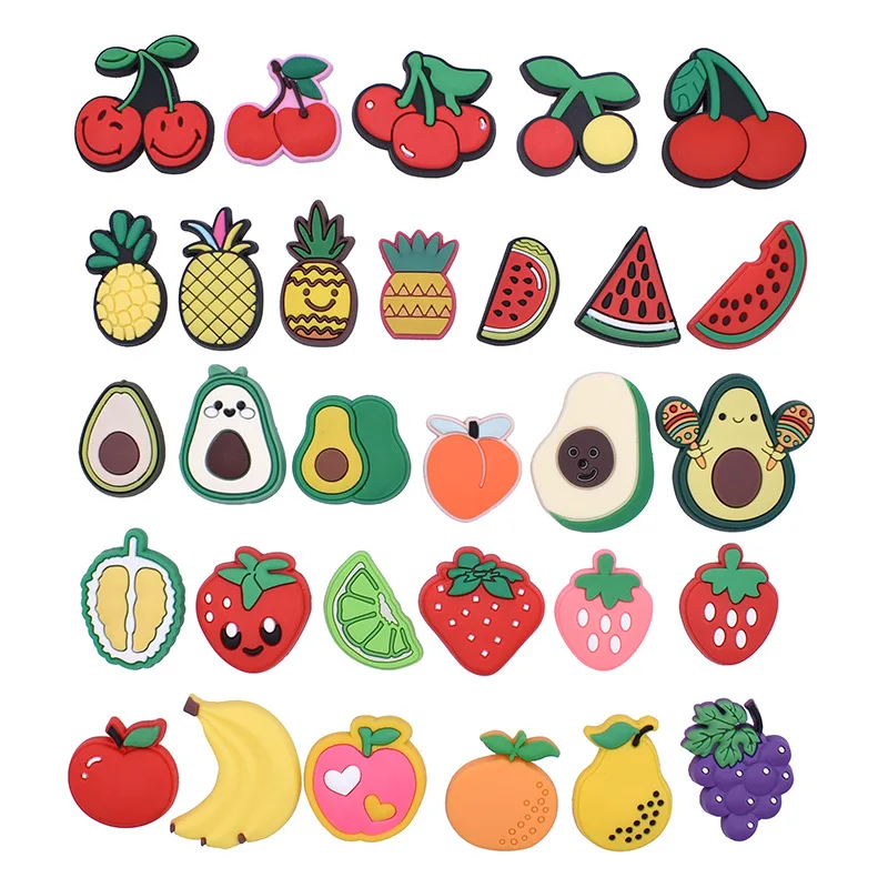 Top Trends: Shoe Charms Accessories Fits For Crocs Single Sale 1pcs Decorations PVC Buckle For Kids Party Christmas Gifts Pins Cute Fruit Shoppable Styles