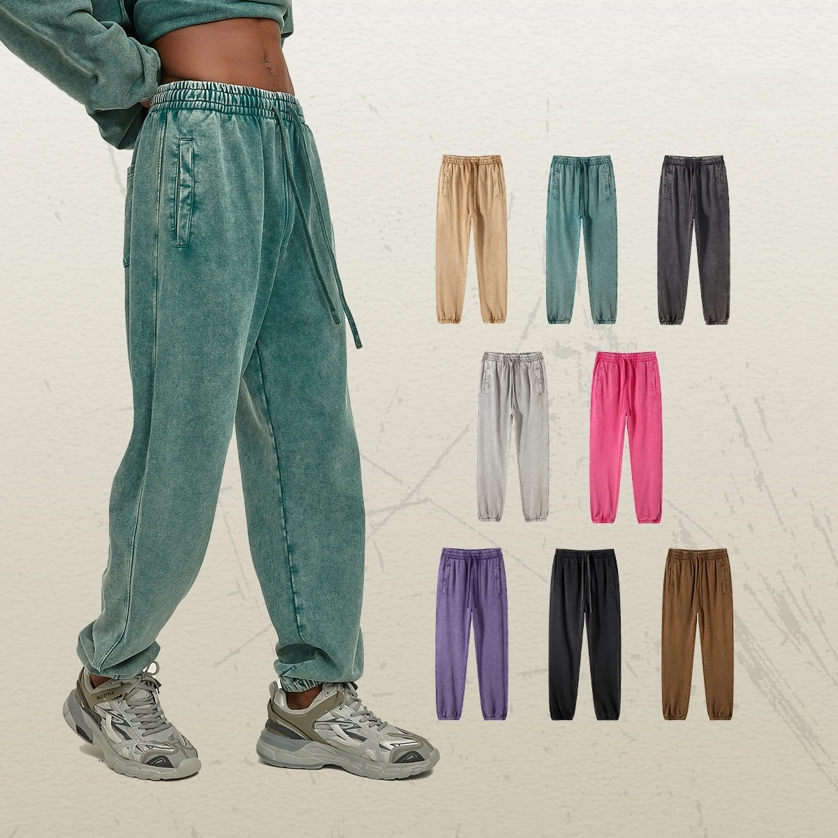 Top Trends: Unisex Sweat Pants Vintage Joggers 100% Cotton Acid Wash Sweatpants Streetwear Polar Heavyweight Fleece Sweatpants 2023 New Shoppable Styles