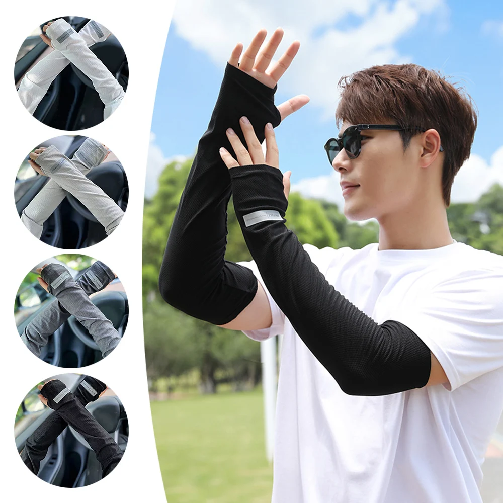 Top Trends: Cool Ice Anti-sunburn Sleeve Hiking Driving Cycling Sleeve Uv Sports Safety Fitness Arm Sleeves Summer Unisex Sunscreen Sleeves Shoppable Styles