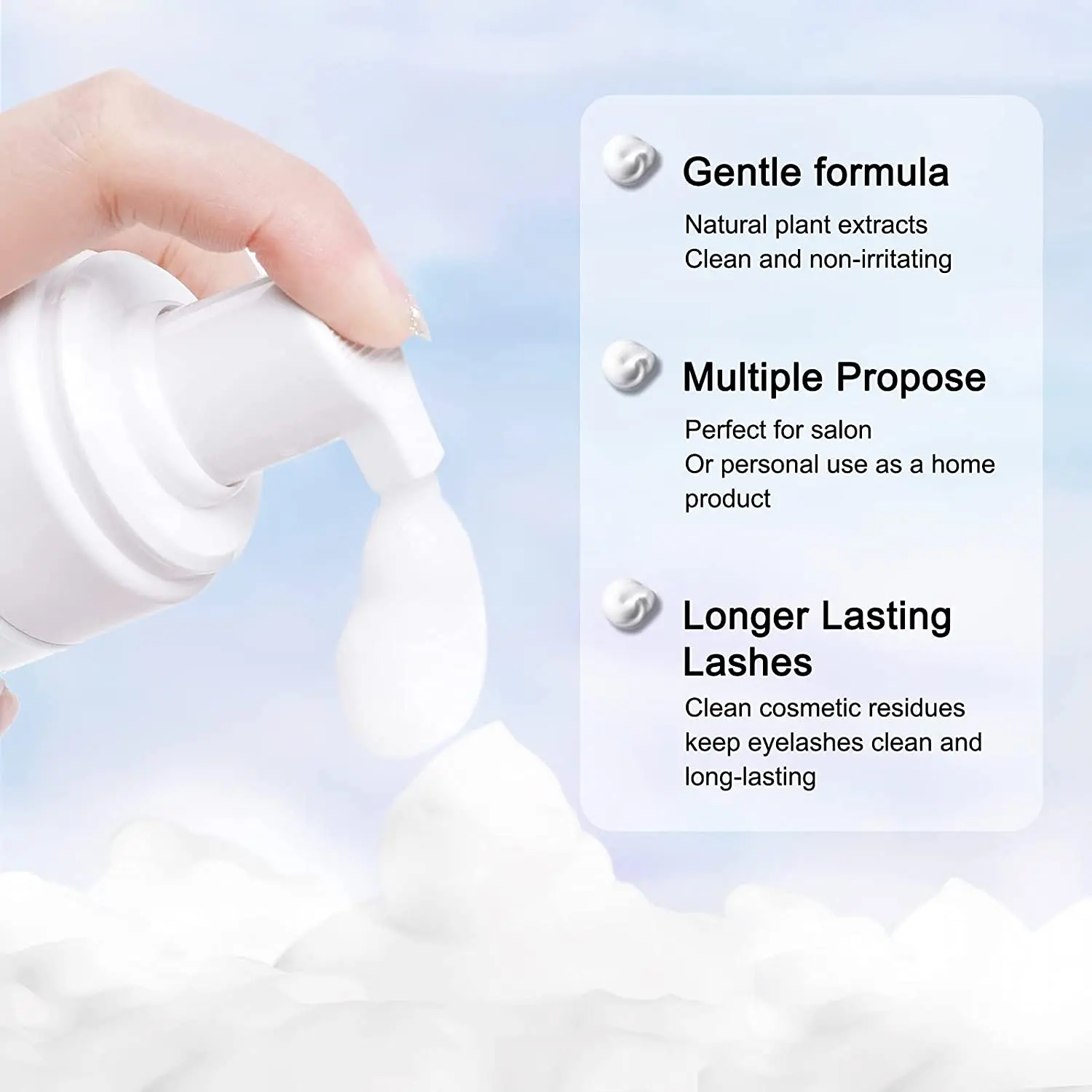 Top Trends: 50ML Lanthome Pro Eyelash Extension Shampoo Eyelid Lash Foaming Cleanser Glue Remover Deep Cleaning For Makeup Women Shoppable Styles - Image 4