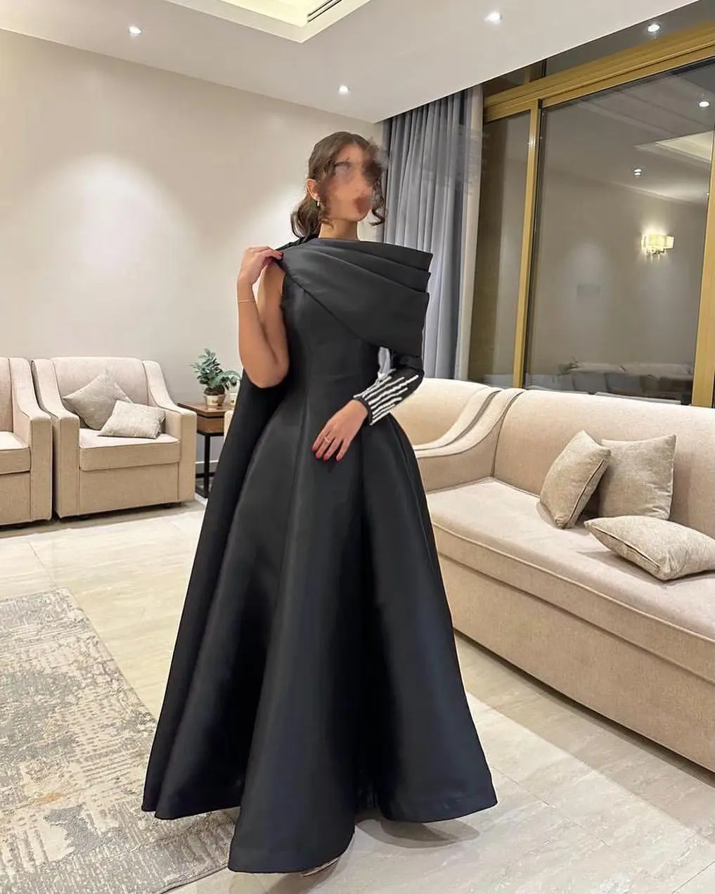 Top Trends: Vintage Black Long Sleeve Evening Dresses Pleated Beadings Floor Length Formal Prom Dresses Elegant Party Dreses Shoppable Styles