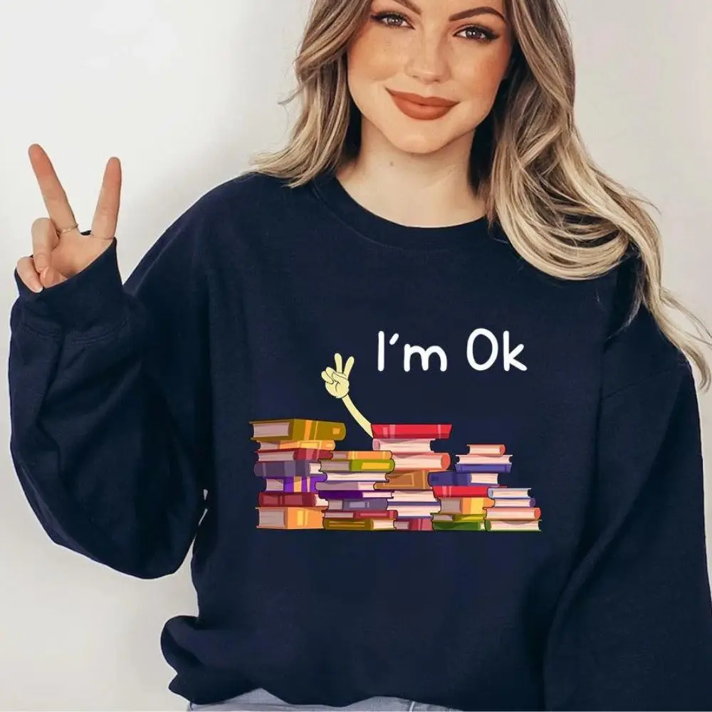 Top Trends: Book Sweatshirt Book Lover Oversized Pullover Sweatshirts Crew Neck Comfy Sweaters Fall Fashion Hoodies Outfits Clothes 2023 Shoppable Styles