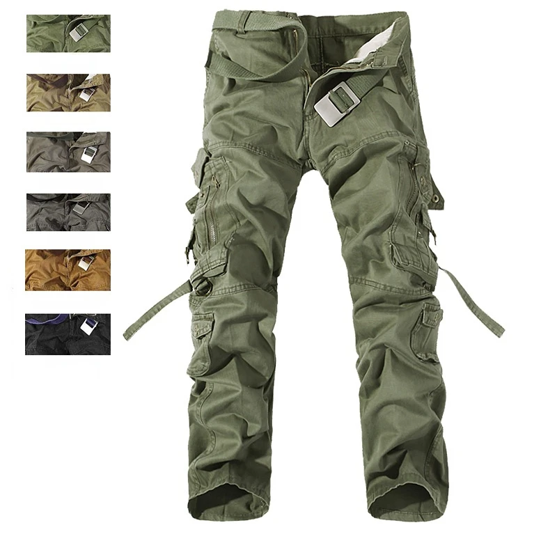 Top Trends: Military Tactical Pants Men‘s Multi-pocket Washed Overalls Men Loose Cotton Pants Male Cargo Pants For Male Casual Trousers Shoppable Styles