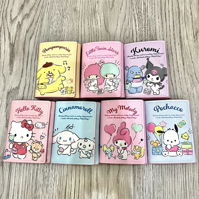 Top Trends: New Sanrio Cartoon Wallet Multiple Slots Printing Polyester Hello Kitty Melody Kulomi Original Anime Peripherals Girl Coin Purse Shoppable Styles