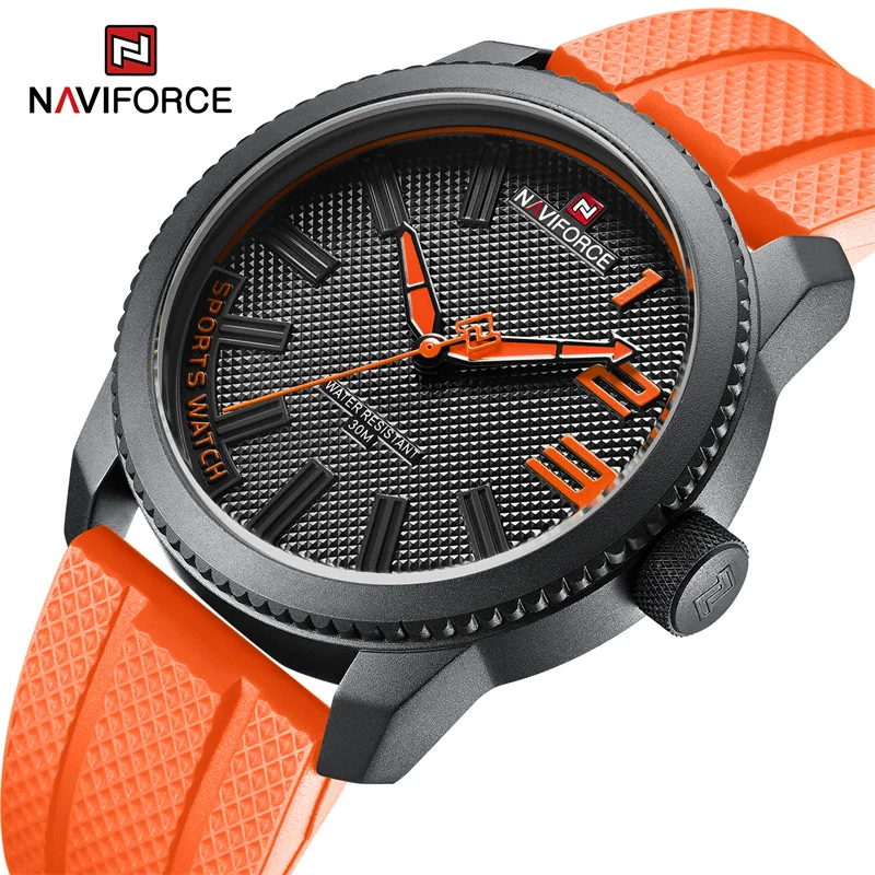 Top Trends: 2022 NAVIFORCE Waterproof Sport Military Quartz Watch For Men Mens Watches Luxury Brand Silicone Strap Watches Relogio Masculino Shoppable Styles