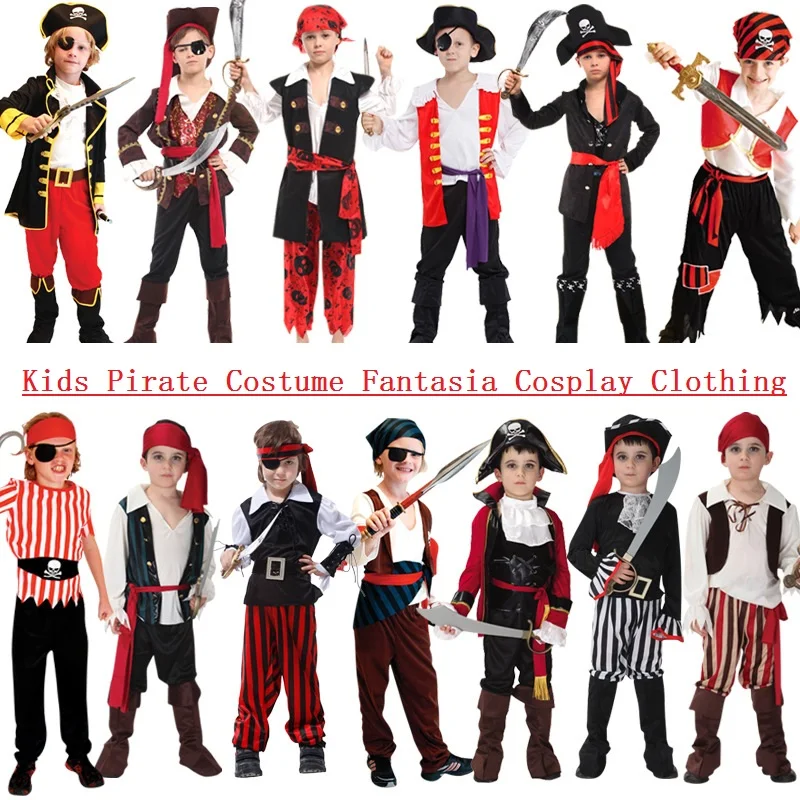 Top Trends: Kids Pirate Costume Fantasia Infantil Cosplay Clothing Boy Girl Halloween Costumes Children Birthday Carnival Party Fancy Dress Shoppable Styles