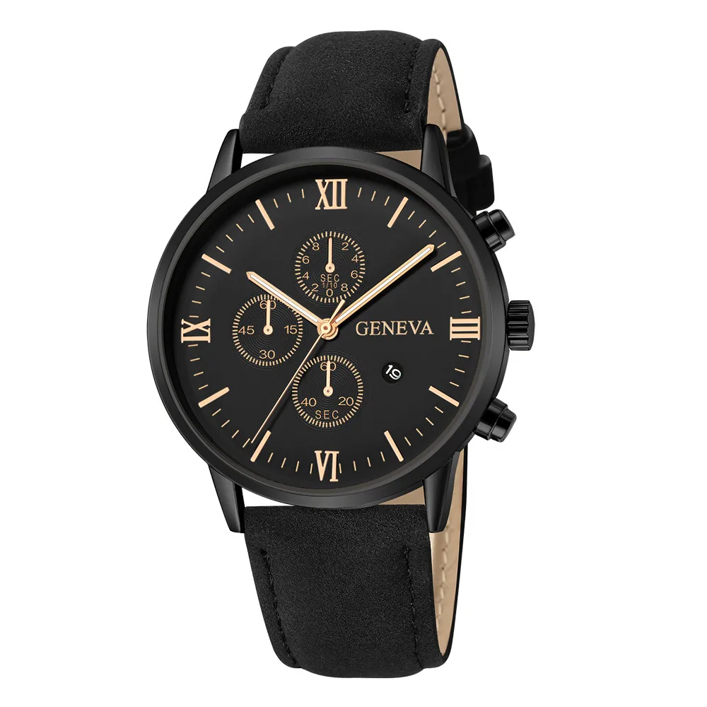 Top Trends: 2022 Men's Casual Fashion Business Sports Watch Geneva Leather Strap Calendar Quartz Watch Shipment Relj Hombre Montre Homme Shoppable Styles - Image 3