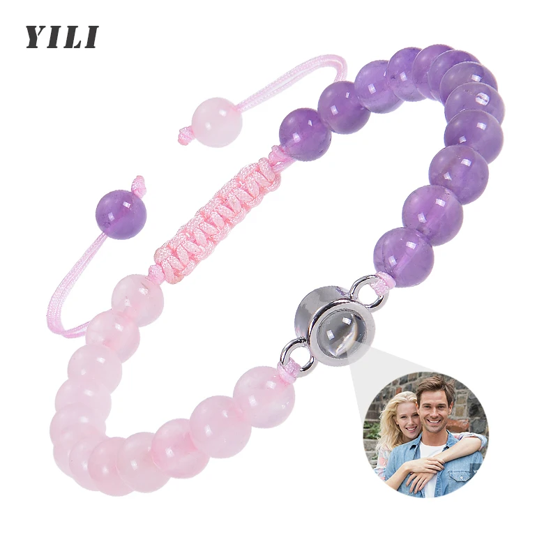 Top Trends: Custom Bracelet With Picture Inside Personalized Photo Projection Bracelet Amethyst Agate Beads Stone Bracelet Picture Bracelet Shoppable Styles