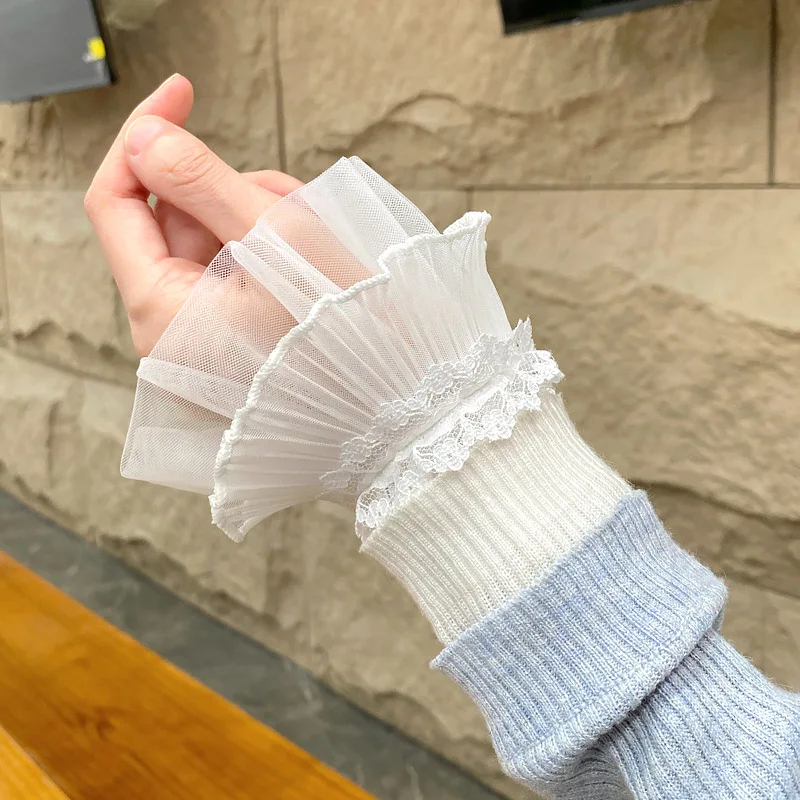 Top Trends: 2023 New Detachable Fake Sleeves Spring Autumn Wild Sweater Decorative Sleeves Lace Ruffles Cuff Universal Fake Cuff 1pair Shoppable Styles