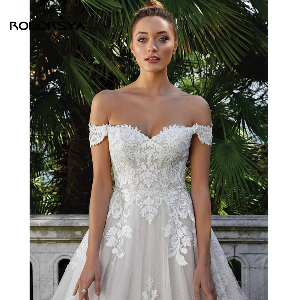 Top Trends: RODDRSYA Elegant A-line Lace Wedding Dresses For Women Appliques Off-Shoulder Bridal Gown Backless Sweep Train Vestidos De Noiva Shoppable Styles - Image 4