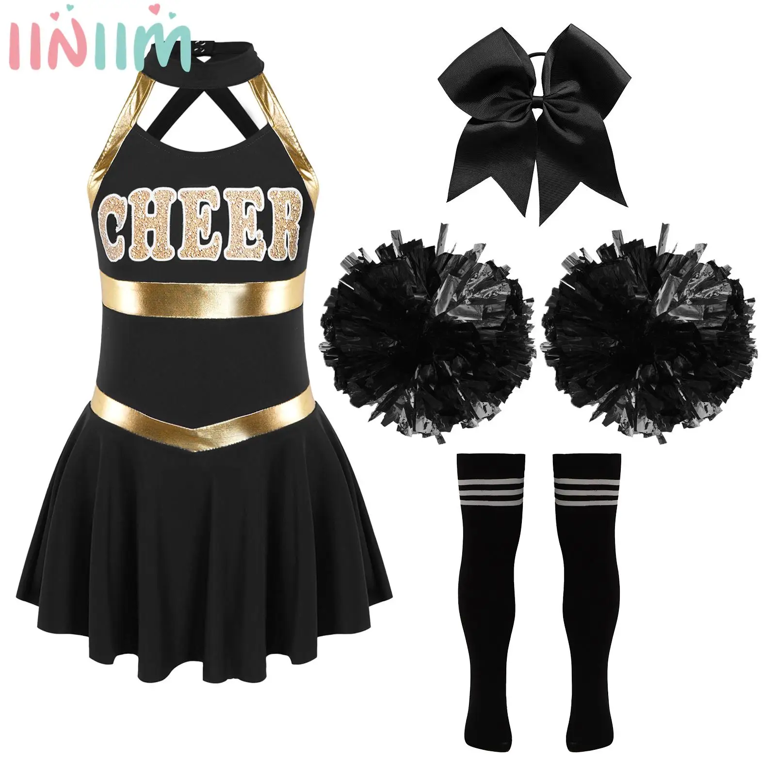 Top Trends: Kids Girls Cheerleading Outfits Sleeveless Dance Dress Halloween Cheer Leaders Uniform Competition Cheering Performance Costumes Shoppable Styles