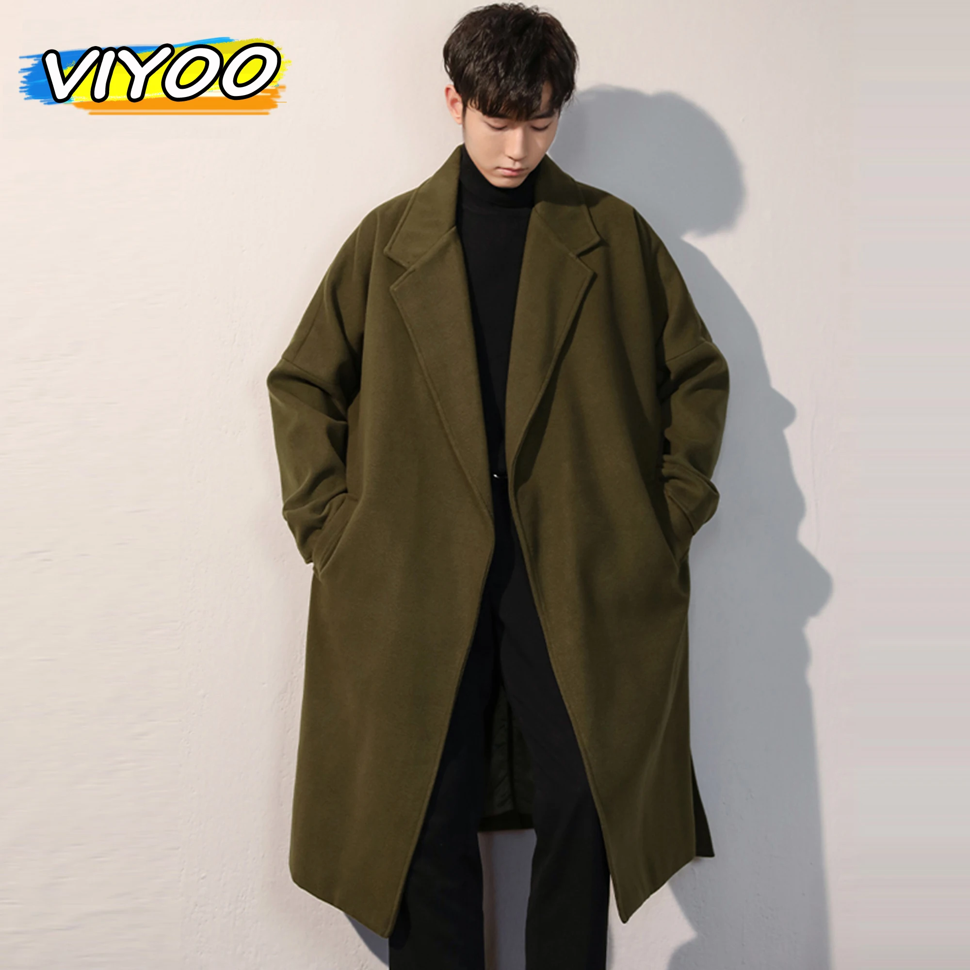 Top Trends: Men&#039;s Winter Luxury Cardigans Trench Male Black Wool Overcoat Coat Black Long Padding Coat Men&#039;s Clothes Jac Windbreaker For Men Shoppable Styles