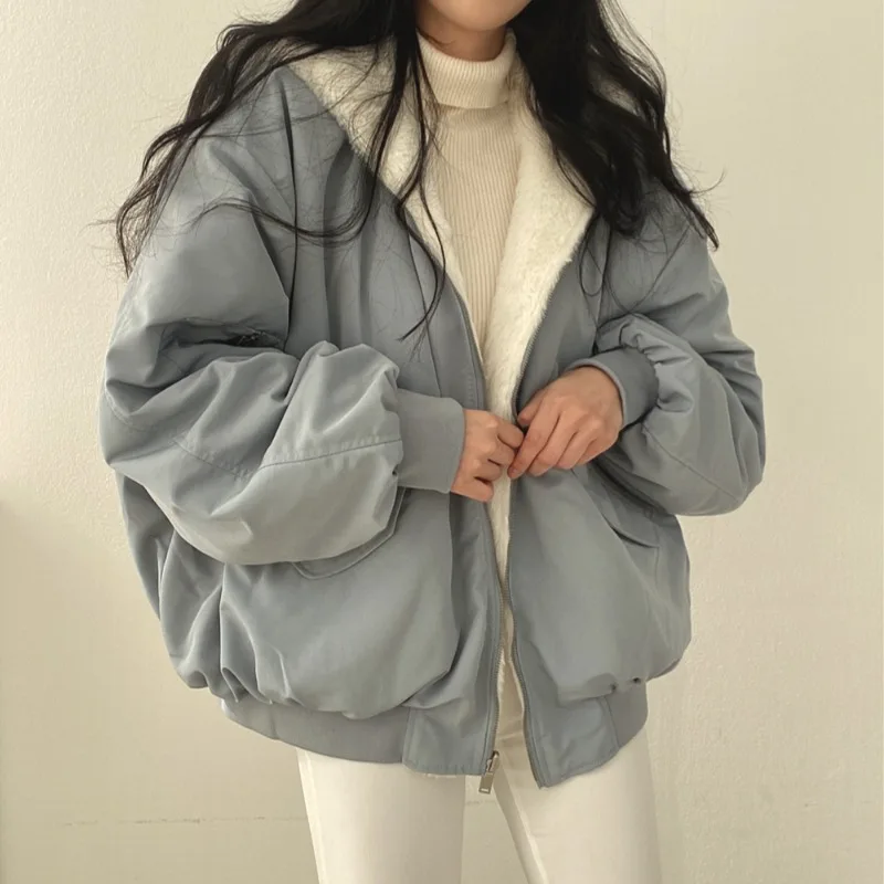 Top Trends: Hooded Oversized Bread And Cotton Jacket, Lamb Wool Thickened Cotton Jacket, Women's Winter New 2023 Shoppable Styles