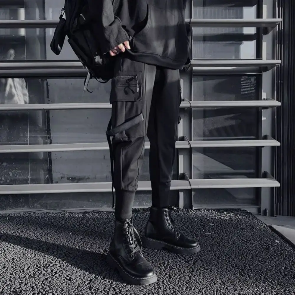 Top Trends: Joggers Cargo Pants Men Casual Hip Hop Pockets Male Trousers Sweatpants Streetwear Ribbons Tactical Sports Fashion Harajuku Shoppable Styles