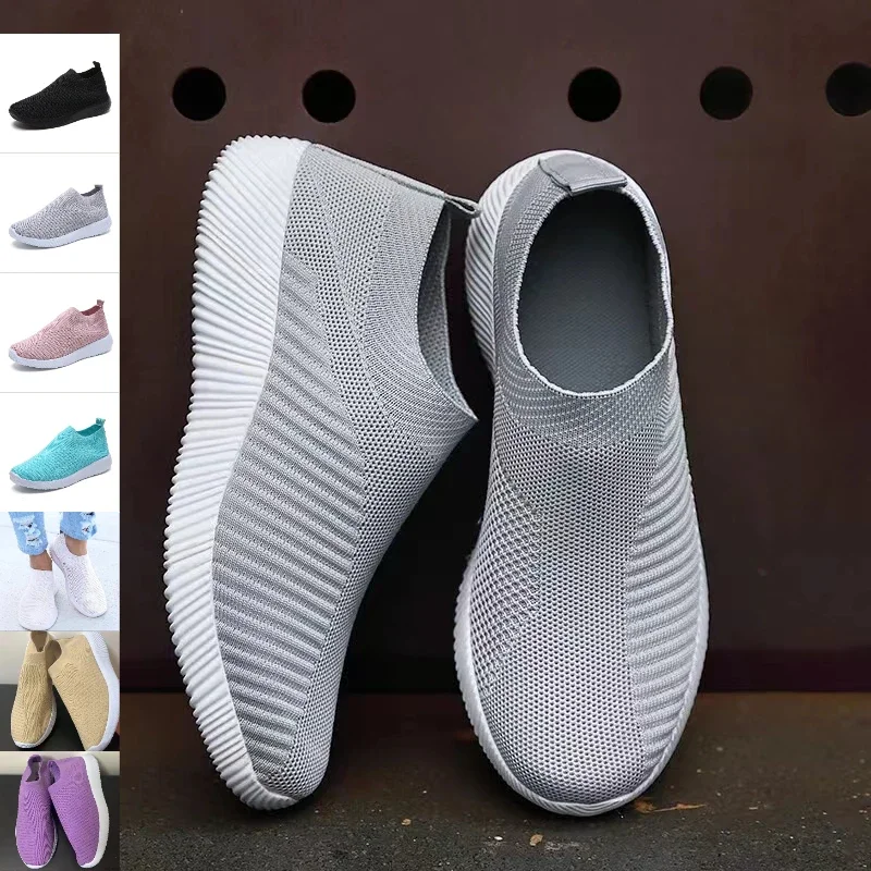 Top Trends: Women Casual Sport Sneaker Tennis Female Athletic Loafers Running Shoes Fabric Flat Shoes Slip-on Trend 2023 Footwear Girl 42 43 Shoppable Styles