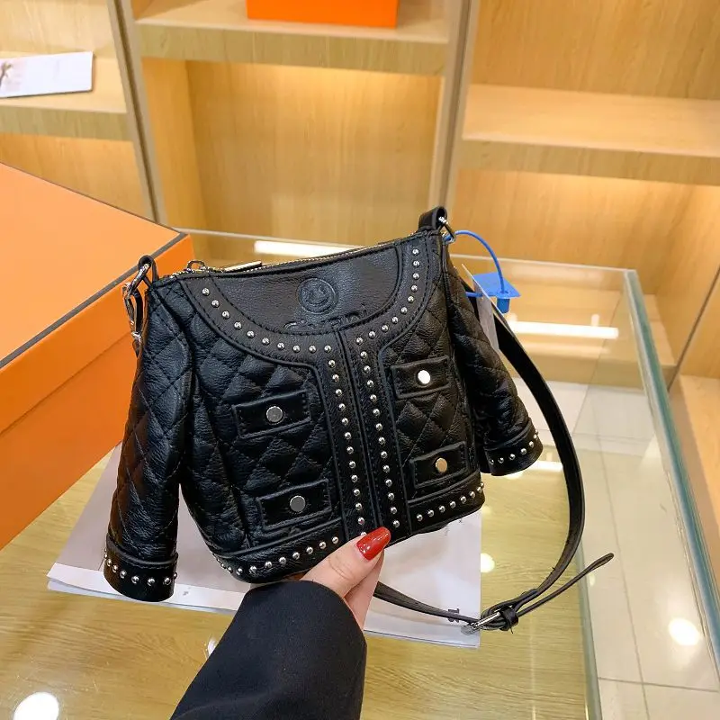 Top Trends: Fashion Personalized Women's Creative Jacket Bag Black Color Coat Shaped Novelty Suit Diamond Lattice Chain Mini Handbag Shoppable Styles