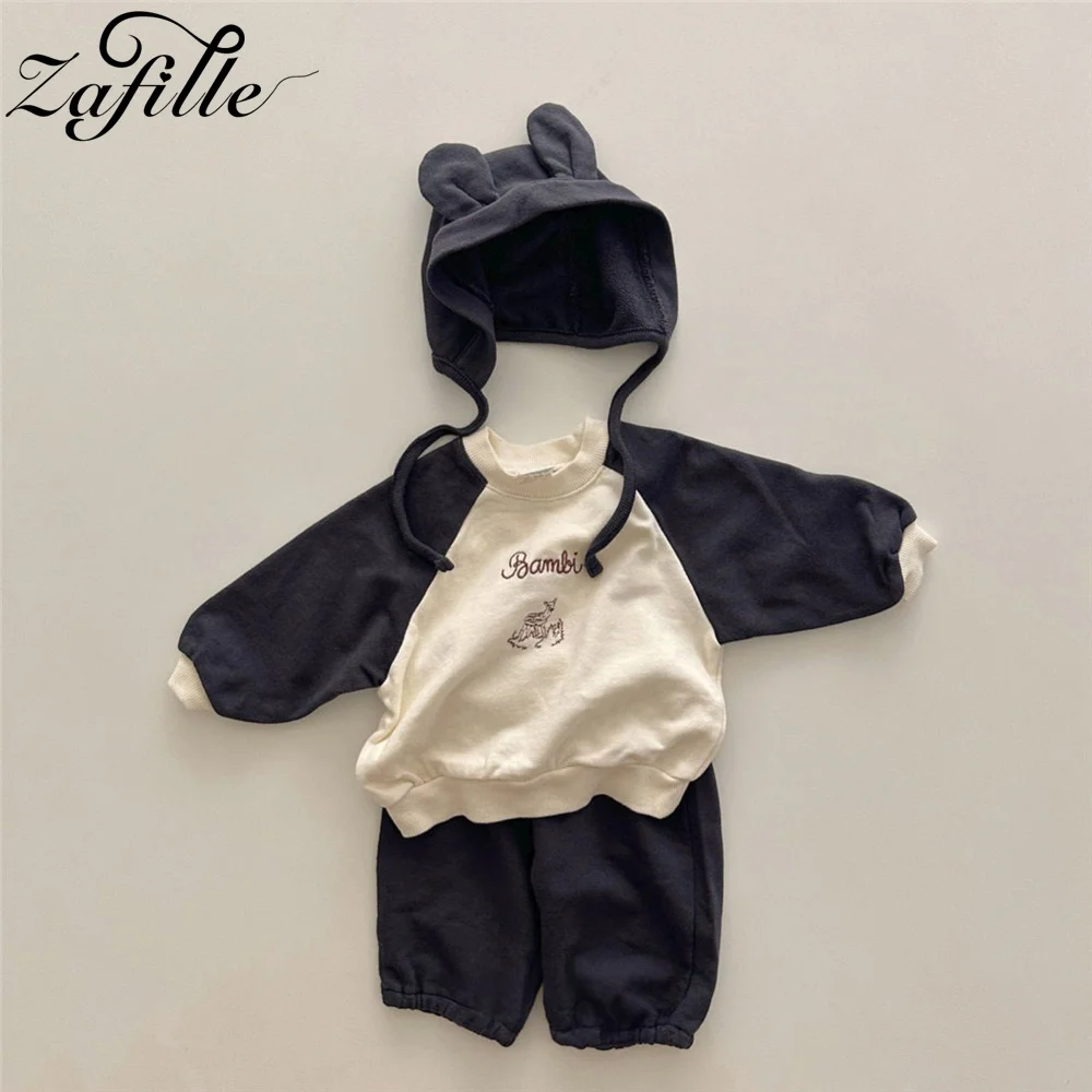 Top Trends: ZAFILLE Deer Embroidery Baby Winter Clothes Set Twins Matching Outfits Bodysuit+ Pants With Hat Party Boys Costume Girls Suits Shoppable Styles - Image 5