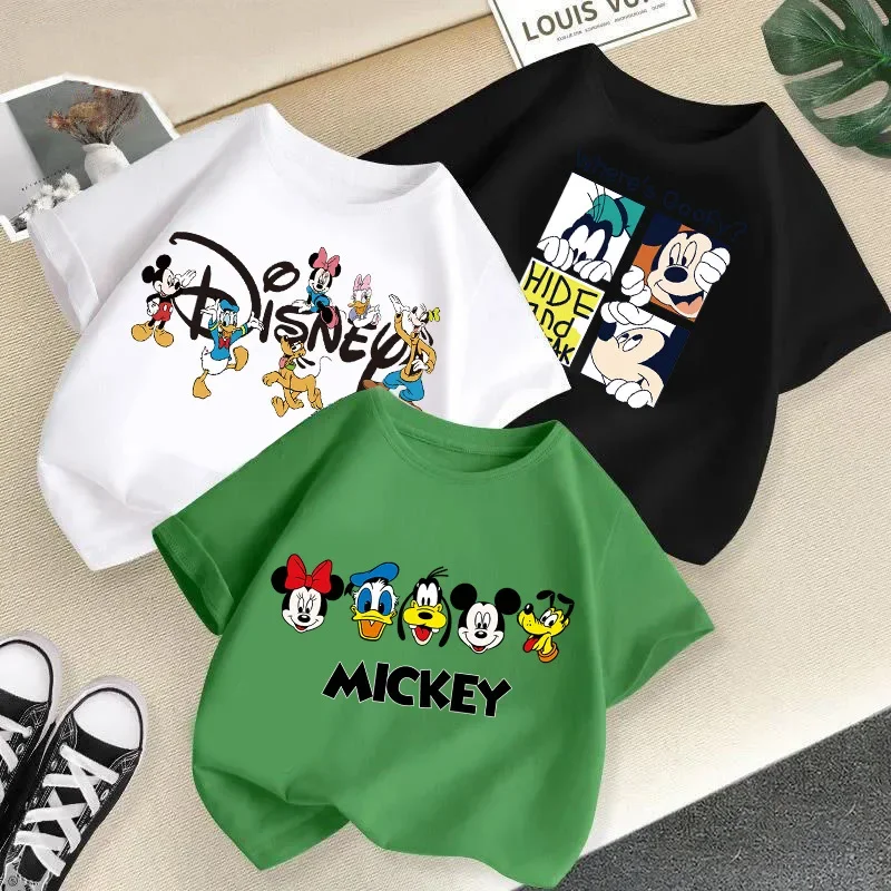 Top Trends: Summer Kids Cartoon Spring Cotton T-shirt 2023 Boy Girl Baby Print Minnie Donald Duck Mickey Mouse Cute Clothes T-shirt Shoppable Styles