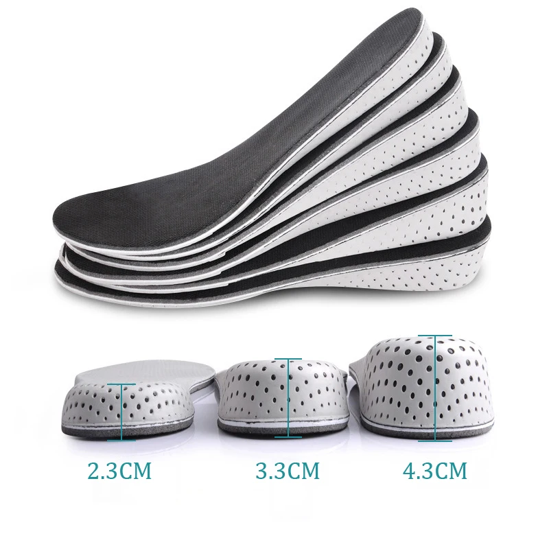 Top Trends: 1Pair Height Increase Insoles Casual Sports Shoes Insole For Feet EVA Shock Absorbing Shoe Pads 2.3 / 3.3 / 4.3cm Growing Shoe Sole Shoppable Styles