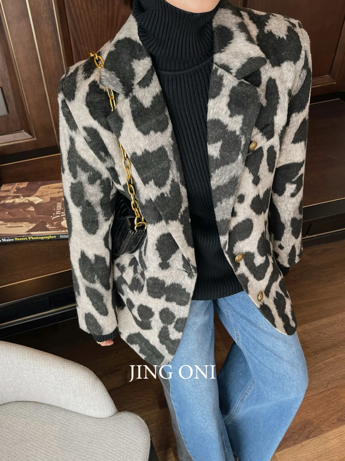 Top Trends: Leopard Jackets Wool Blend Coat Woman Clothing 2023 Y2k Korean Fashion Style Vintage Winter Elegant Outerwear Trench Luxury New Shoppable Styles