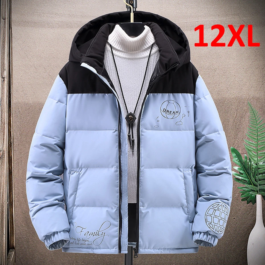 Top Trends: Plus Size 10XL 12XL Down Jacket Men Winter Puffer Jacket Patchwork Fashion Casual Thick Down Jackets Coats Male Big Size 12XL Shoppable Styles