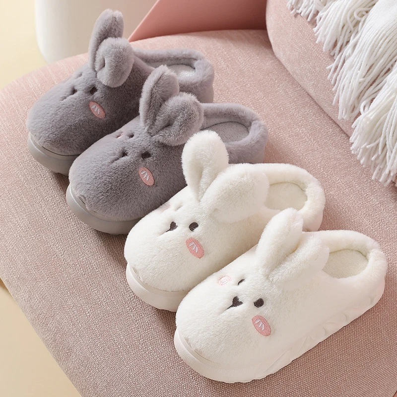 Top Trends: 2022 Cute Plush Animal Slippers Women Lovely Bunny Rabbit Slides Indoor Bedroom Platform Slippers Fluffy Furry Soft Sole Shoes Shoppable Styles