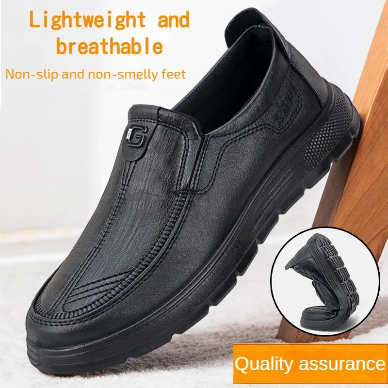 Top Trends: Men's Light Leather Casual Shoe 2023 Autumn Men's Outdoor Walking Shoe Comfortable Men Sports Shoe Soft Flat Bottom Leather Shoe Shoppable Styles