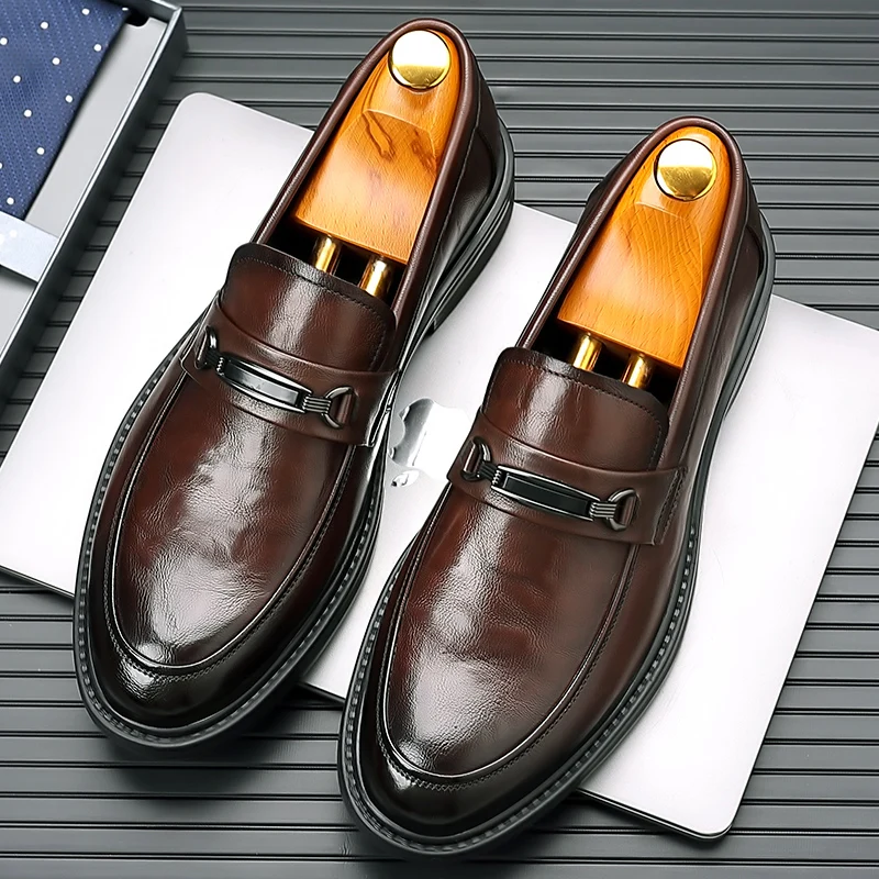 Top Trends: Genuine Leather Handmade Men&#039;s Shoes Italian Casual Mens Loafers Breathable Office Shoes Mens Design Slip On Driving Shoes Shoppable Styles