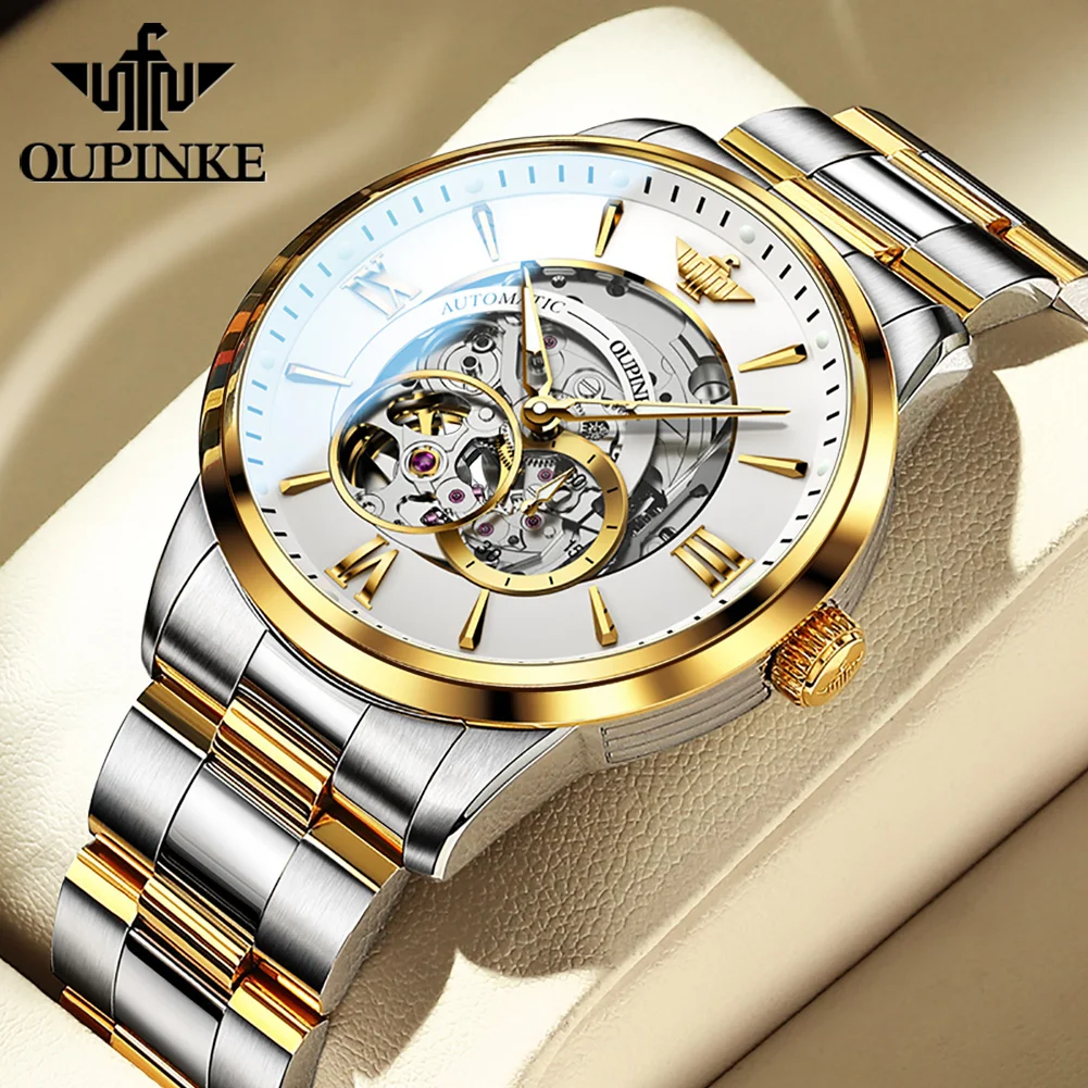 Top Trends: OUPINKE Automatic Mechanical Watch For Men Luxury Brand Imported Japan Movement Sapphire Mirror Skeleton Waterproof Wristwatches Shoppable Styles