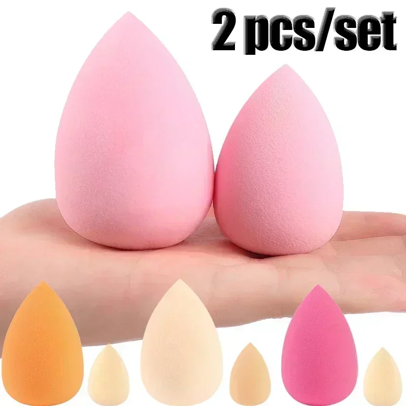 Top Trends: One Big Small Beauty Egg Set Water Drop Shape Cosmetic Puff Super Soft Makeup Eggs Sponge Sets Wet Dry Use Women Make Up Tools Shoppable Styles