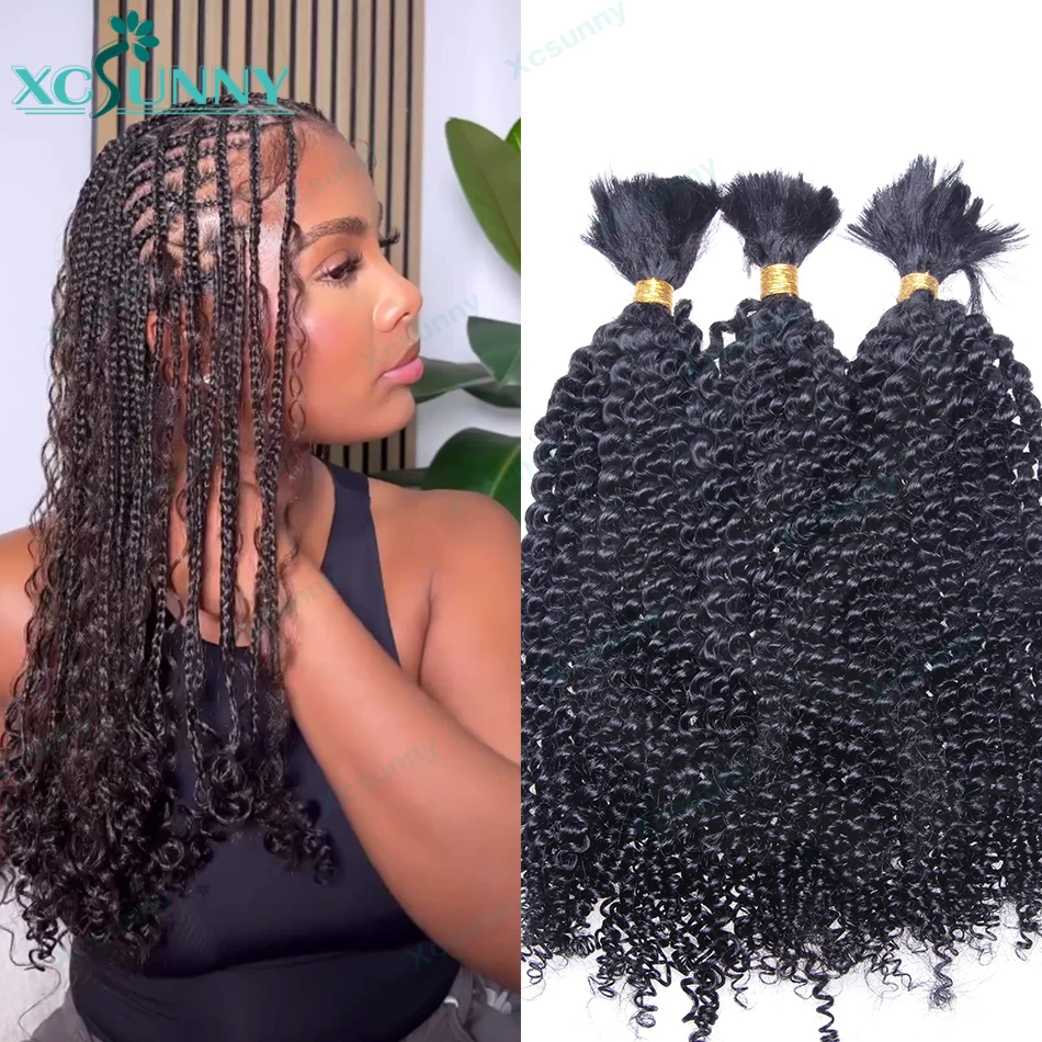 Top Trends: Kinky Curly Bulk Human Hair For Braiding Color 30 27 Double Drawn Wholesale Burmese Boho Braids Bulk Human Hair Bundles No Weft Shoppable Styles