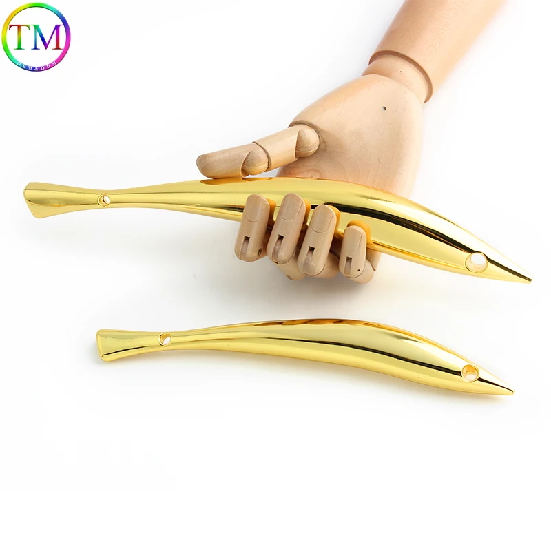 Top Trends: 1 / 5PCS Light Gold K Gold Metal Fish Shape Bag Handle Frame For Women Handbag Handles Purse Strap Shoulder DIY Bags Accessories Shoppable Styles