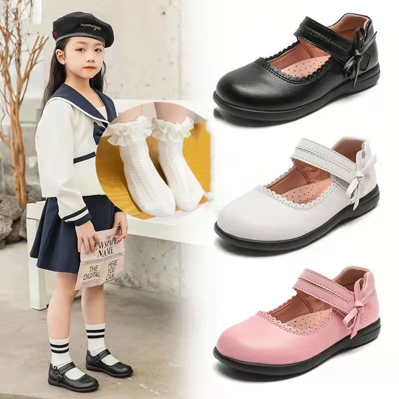 Top Trends: New Girls White Black Leather Shoes Student Dress Shoes For School Kids Fashion Pincess Shoes For Spring Summer Chaussure Fille Shoppable Styles