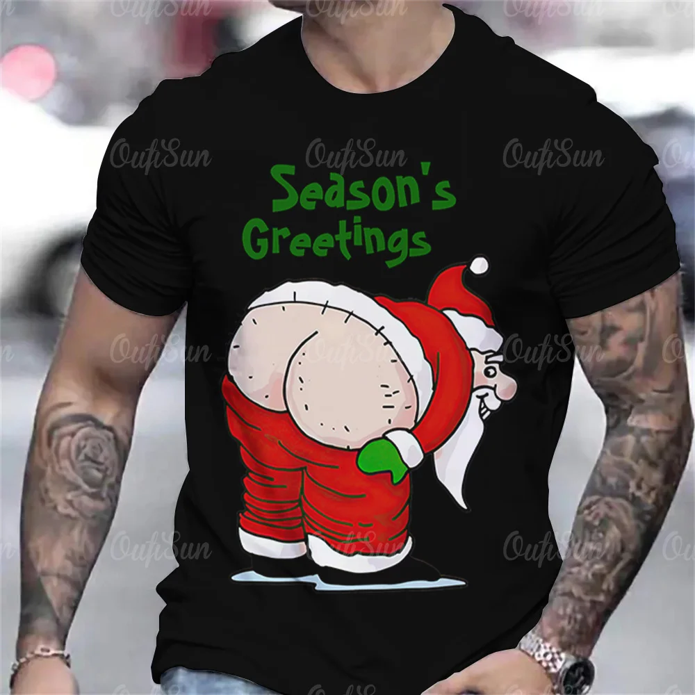 Top Trends: 2023 Christmas Festival Theme Men'S T Shirts Clothing 3d Print T Shirts Summer Short Sleeves Oversized Fashion Handsome Shirts Shoppable Styles - Image 5