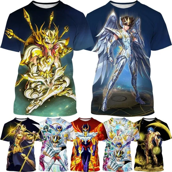 Top Trends: Summer New Hot Selling Super Cool Men's Personalized Street Style Short Sleeve Gold Saint Seiya 3D Printing T-Shirt Shoppable Styles