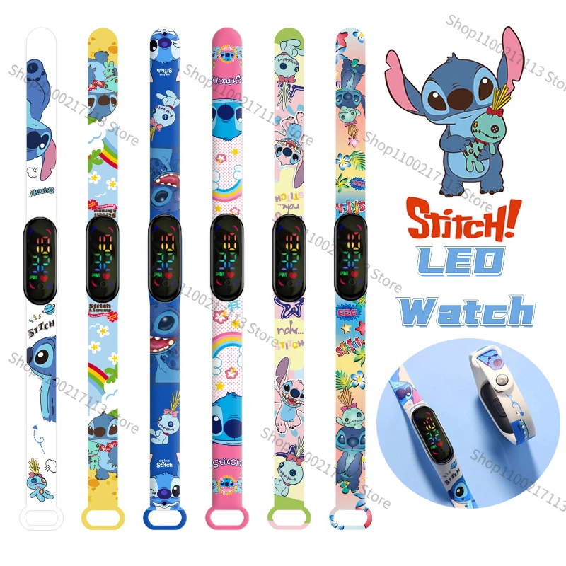 Top Trends: Disney Stitch Children&#039;s Watches Cartoon Anime Character Luminous Bracelet Watch LED Touch Waterproof Sports Kids Watch Gifts Shoppable Styles