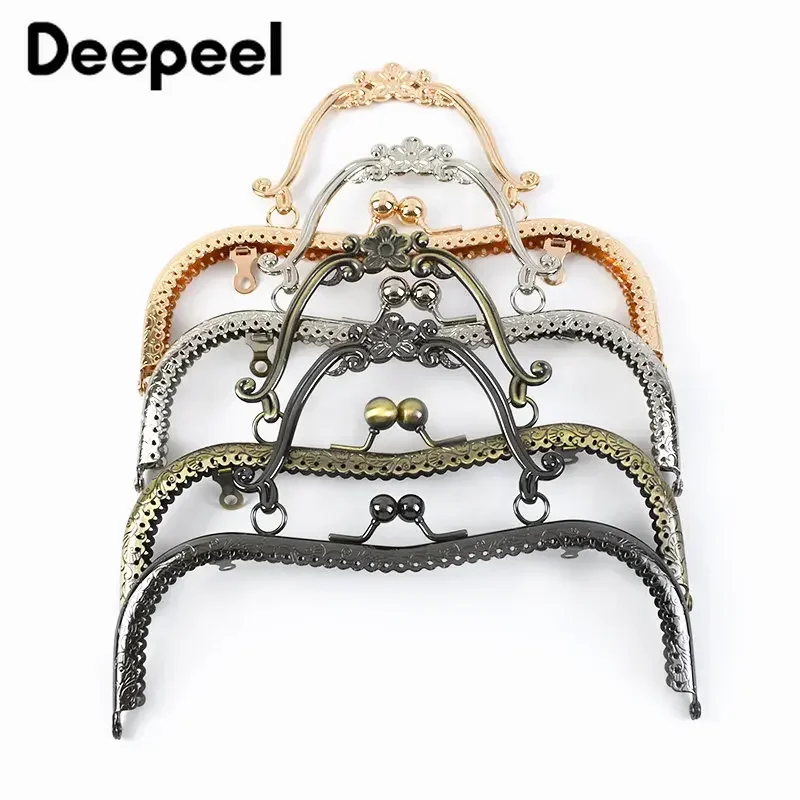 Top Trends: 1 / 2 / 5Pcs Deepeel 20.5cm Retro Metal Bag Kiss Clasp Lock Buckle Purse Wallet Handle Frame Women's DIY Hardware Crafts Accessories Shoppable Styles